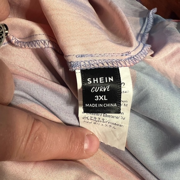 Floral statement Maxi Dress in Blue and Orange tangerine boho flowy bohemian 3Xl - Picture 7 of 7